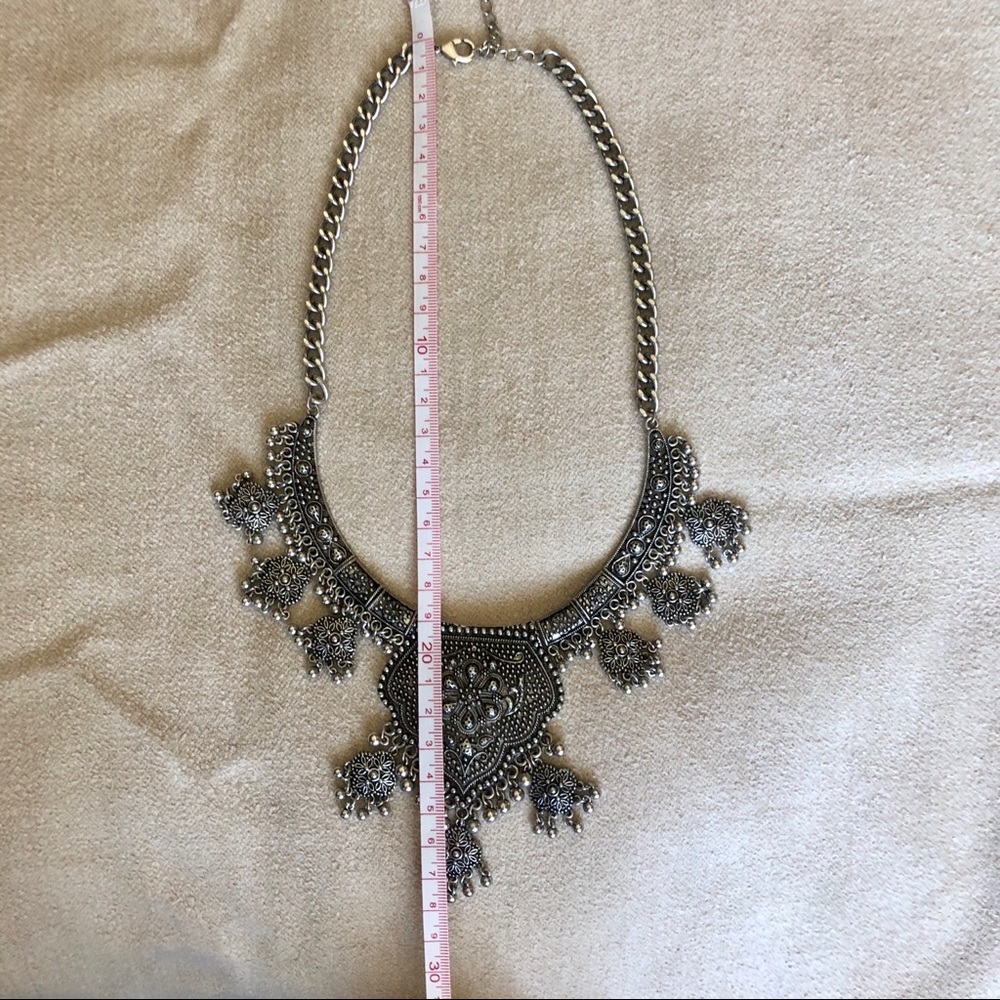 Silver Statement Piece Necklace - image 5